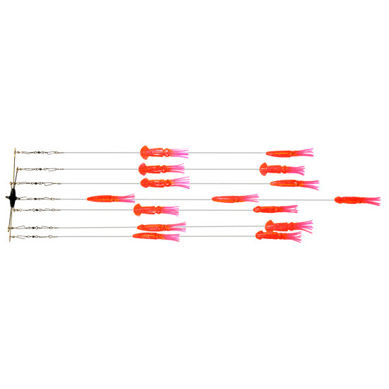 Brad J 12" Stainless Dredge with 7 drop 15 squid